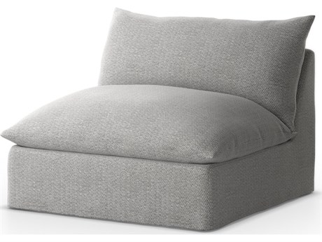 Four Hands Outdoor Solano Grant Fabric Cushion Swivel Lounge Chair in Faye Ash