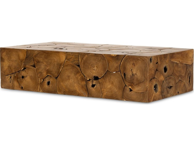 Four Hands Outdoor Providence Teak Root Rectangular Coffee Table ...