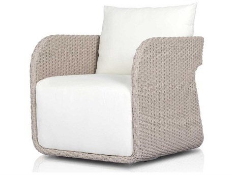 Four Hands Outdoor Garwood Geneva Arashi Salt Vintage White Polypropylene Cushion Lounge Chair