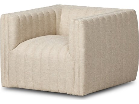 Four Hands Outdoor Solano Augustine Fabric Cushion Swivel Lounge Chair in Casa Cream