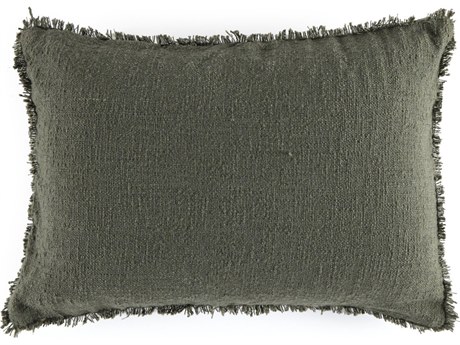 Four Hands Outdoor Willow Textured Olive Pillow
