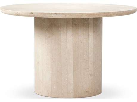 Four Hands Outdoor Rockwell Oakland Cream Marble 48" Round Dining Table