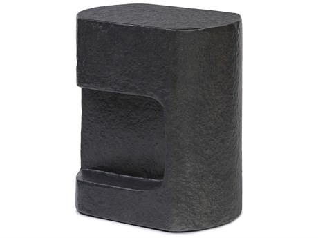 Four Hands Outdoor Chandler Distressed Graphite  Concrete Rectangular End Table