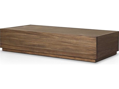 Four Hands Outdoor Duvall Messo Stained Toasted Brown Teak Rectangular Coffee Table