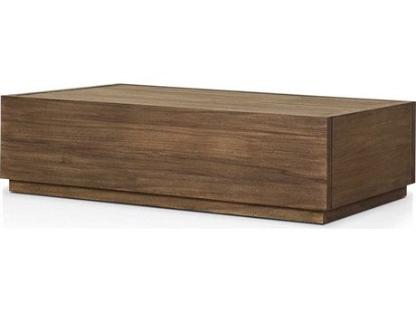 Four Hands Outdoor Duvall Messo Stained Toasted Brown Teak Rectangular Coffee Table