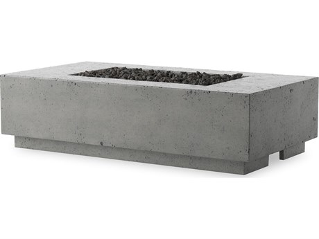 Four Hands Outdoor Falco Kenton Pewter Concrete 60" x 32" Rectangular Fire Pit Table