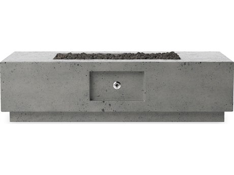 Four Hands Outdoor Falco Kenton Pewter Concrete 62" x 32" Rectangular Fire Pit Table