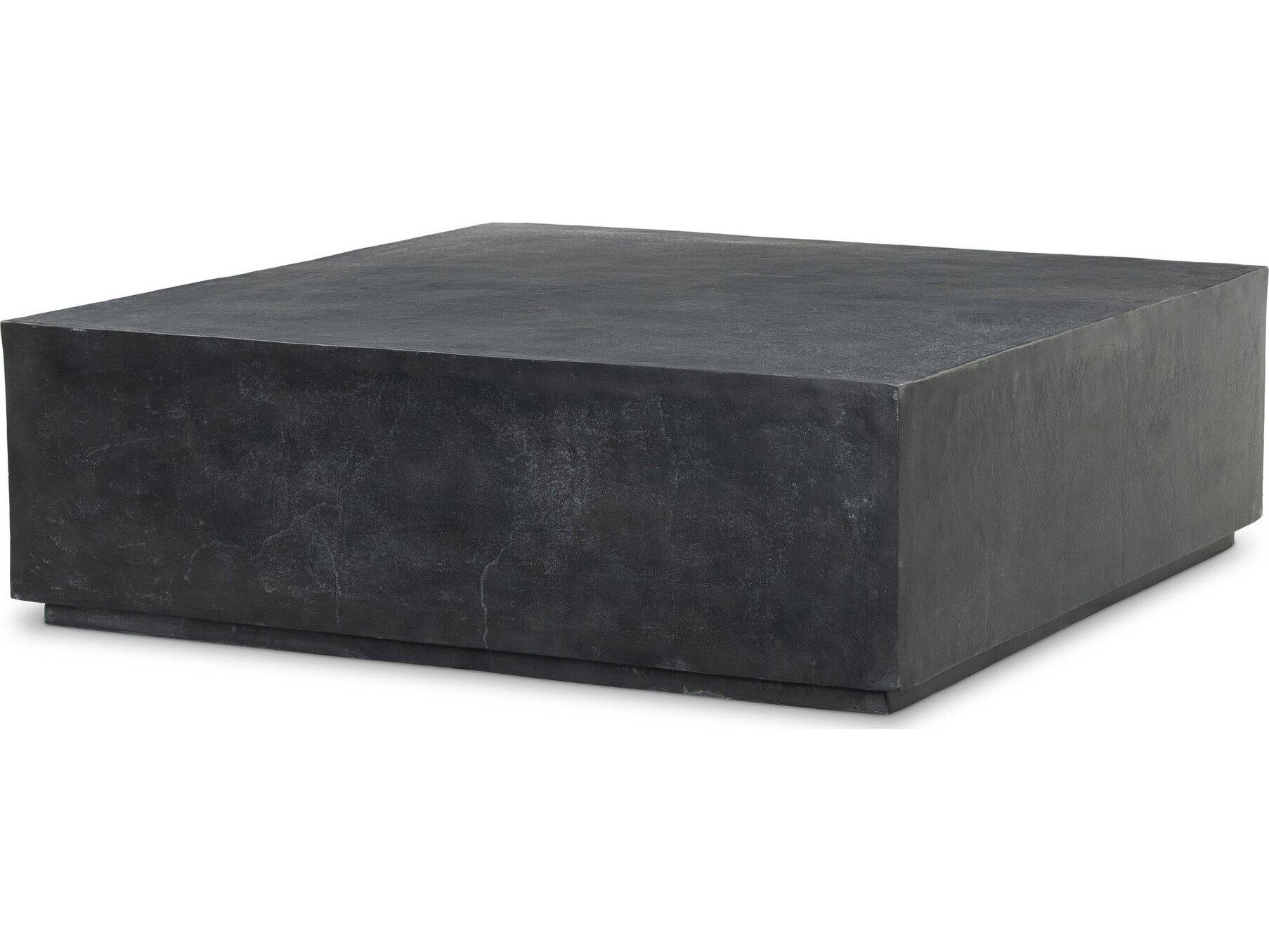 Lenka Modern Classic Dark Grey Aluminum Square Block Outdoor Coffee Table