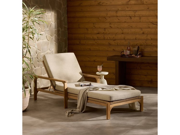 Four Hands Topeka Outdoor Chaise Beige 4