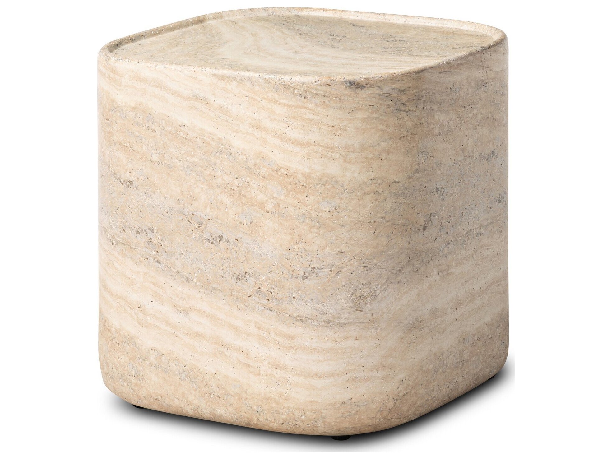 Four Hands Outdoor Manor End Table Textured Sandy Grey