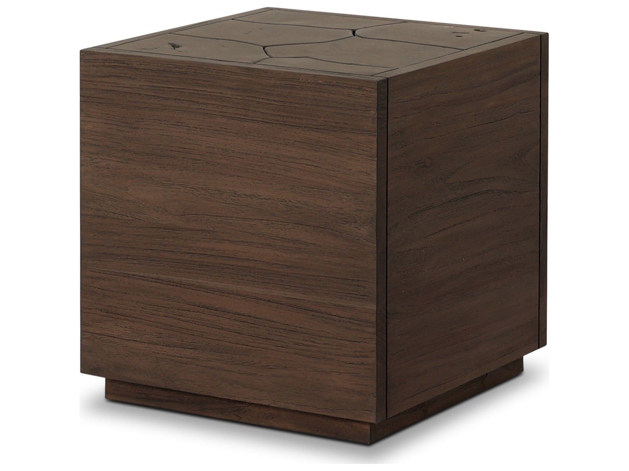 Four Hands Outdoor Ridge Square End Table Stained Saddle Brown