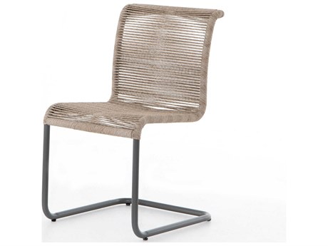 Four Hands Outdoor Grass Roots Gunmetal / Vintage White Polypropylene Dining Chair