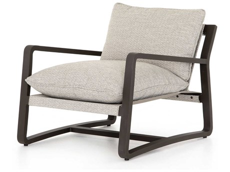 Four Hands Outdoor Solano Bronze Aluminum Lounge Chair with Faye Ash Cushion