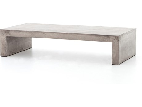 Four Hands Outdoor Bina Concrete Grey Rectangular Coffee Table