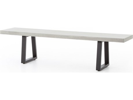 Four Hands Outdoor Constantine Black Stone Concrete Bench