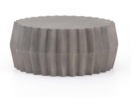 Four Hands Outdoor Everett Dark Grey Concrete Round Coffee Table