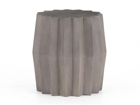 Four Hands Outdoor Everett Dark Grey Concrete Round End Table