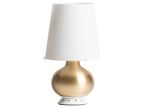 Fontana Arte Brass White Glass Table Lamp