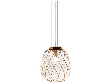 Fontana Arte Pinecone 1-Light Transparent Gold Glass Mini Pendant
