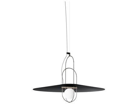Fontana Arte Setareh Glossy Black Glass LED Globe Pendant