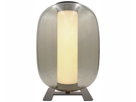 Fontana Arte Meridiano Black Gray Fume Glass LED Table Lamp