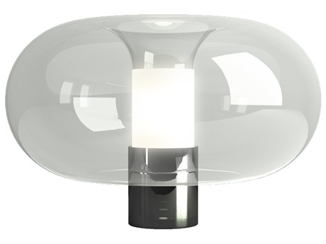 Fontana Arte Fontanella Black Glass Table Lamp