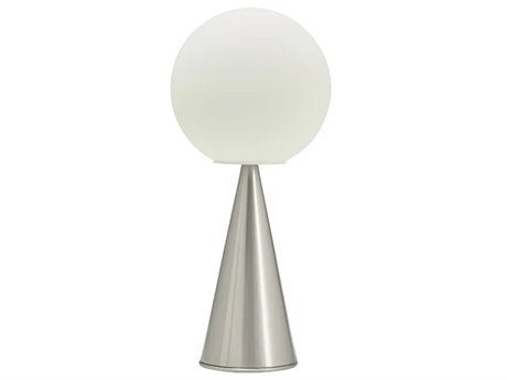 Fontana Arte Bilia Nickel Frosted White Blown Glass Table Lamp