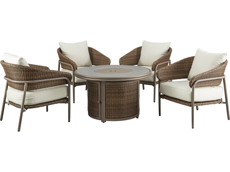 Drew and Jonathan Home Skyview Wicker 5pc Fire Chat Set