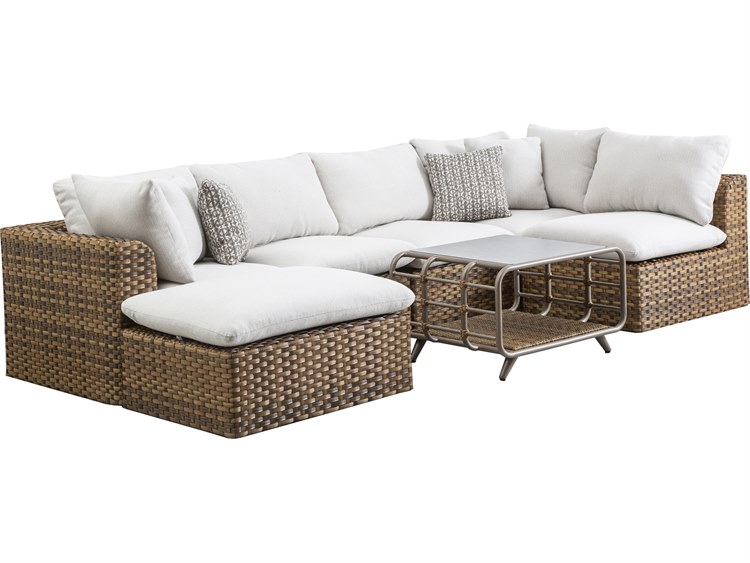 Drew and Jonathan Home Skyview Wicker 5pc Sectional Set