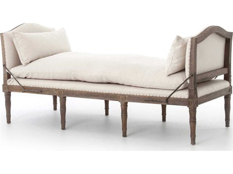 Four Hands Westgate Allison Harbor Natural Weathered Brown Beige Upholstered Chaise