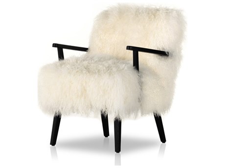 Four Hands Irondale Ashland Mongolia Cream Fur  Armchair