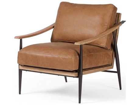 Four Hands Westgate Kennedy Brown Leather Accent Chair