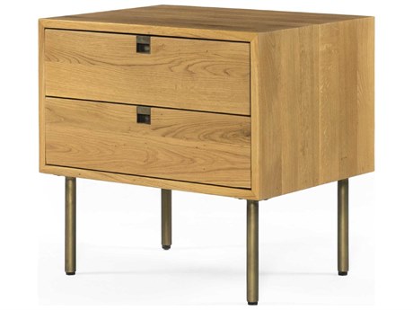Four Hands Bennett Carlisle 2-Drawers Oak Wood Nightstand