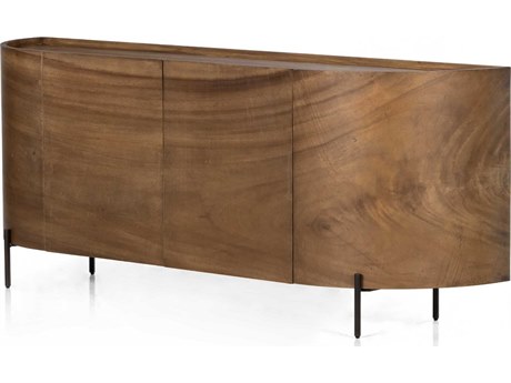 Four Hands Wesson Lunas 77" Caramel Guanacaste Bronzed Iron Sideboard