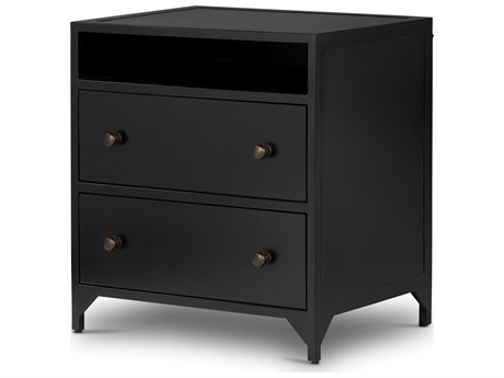 Four Hands Bolton Belmont Black  2 Drawer Nightstand