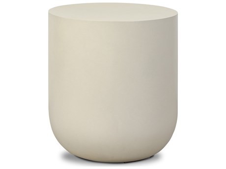 Four Hands Thayer Ivan White Concrete Round End Table