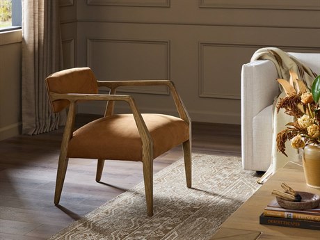 Four Hands Abbott Tyler Nubuck Cognac Leather Armchair
