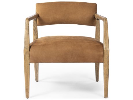 Four Hands Abbott Tyler Nubuck Cognac Leather Armchair