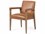 Four Hands Abbott Reuben Leather Solid Wood White Fabric Upholstered Arm Dining Chair  FS105591007