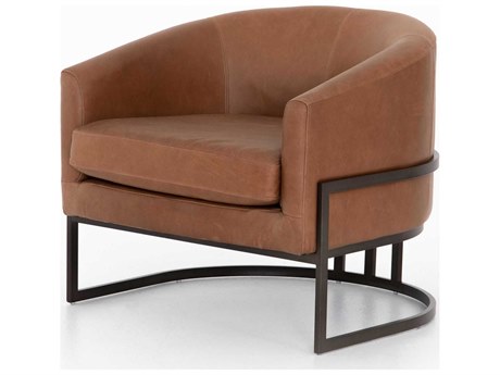 Four Hands Ashford Corbin Brown Leather Accent Chair