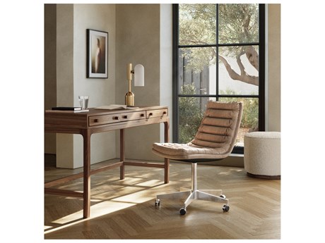 Four Hands Carnegie Beige Leather Computer Office Chair