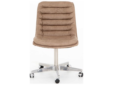 Four Hands Carnegie Beige Leather Computer Office Chair