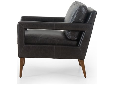 Four Hands Grayson Olson Sonoma Black Leather Accent Chair