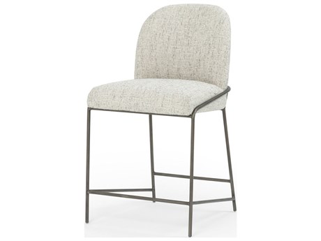 Four Hands Grayson Astrud Lyon Pewter Upholstered Counter Stool
