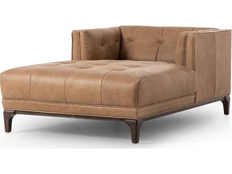 Four Hands Kensington Dylan Brown Leather Chaise