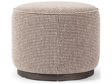 Four Hands Westgate Sinclair Barrow Taupe Upholstered Round Ottoman