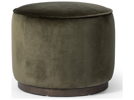 Four Hands Westgate Sinclair Surrey Olive Upholstered Round Ottoman