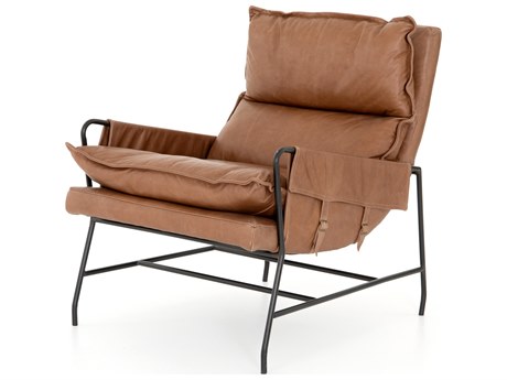 Four Hands Westgate Taryn Brown Leather Accent Chair