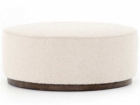 Four Hands Westgate Sinclair Distressed Natural Knoll Cream Upholstered Ottoman