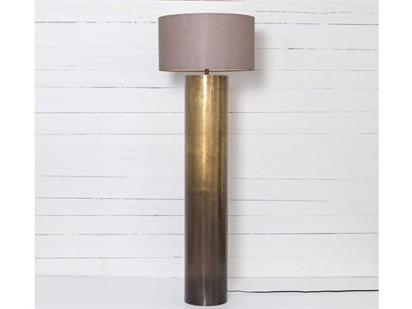 Four Hands Asher Ombre Antique Brass Grey Floor Lamp